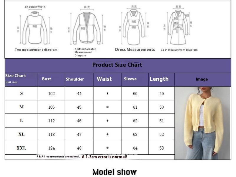 BIGWIG women's solid color button front cardigan, spring and autumn casual long sleeve sweater, fashionable women's daily knitwear, basic style, street style, button long sleeve solid color elegant sweater, classic women's fashion front cardigan