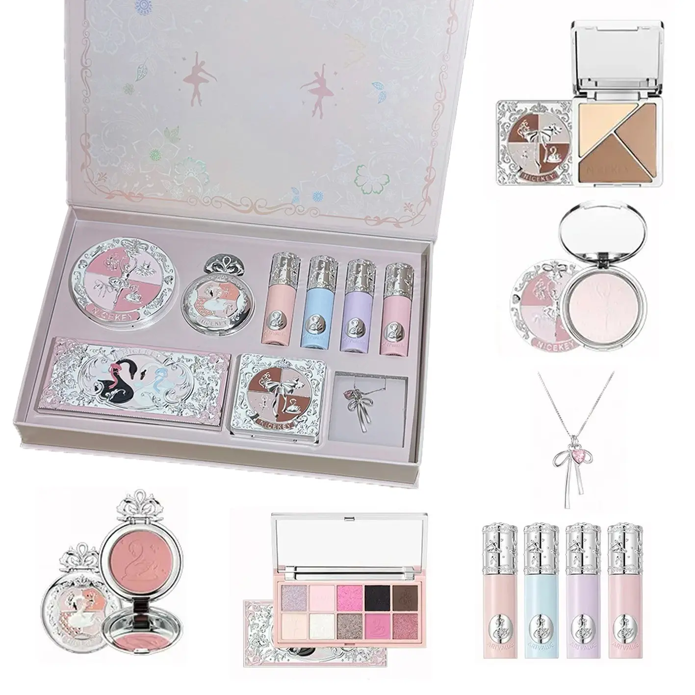 Multifunctional Makeup Set, Long-Lasting Lipstick, Blush, Eyeshadow, Contour, Gloss, Enhances Complexion, Non-Flammable, No Aerosols