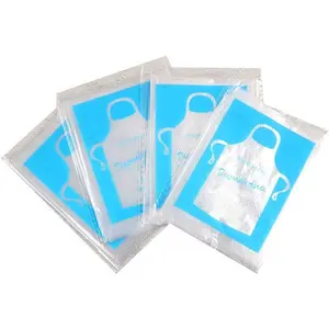 25 count Disposable Aprons Clear Plastic Aprons Adult Painting Aprons for Painting Cooking Baking Eating Teaching, 37 x 24 Inch