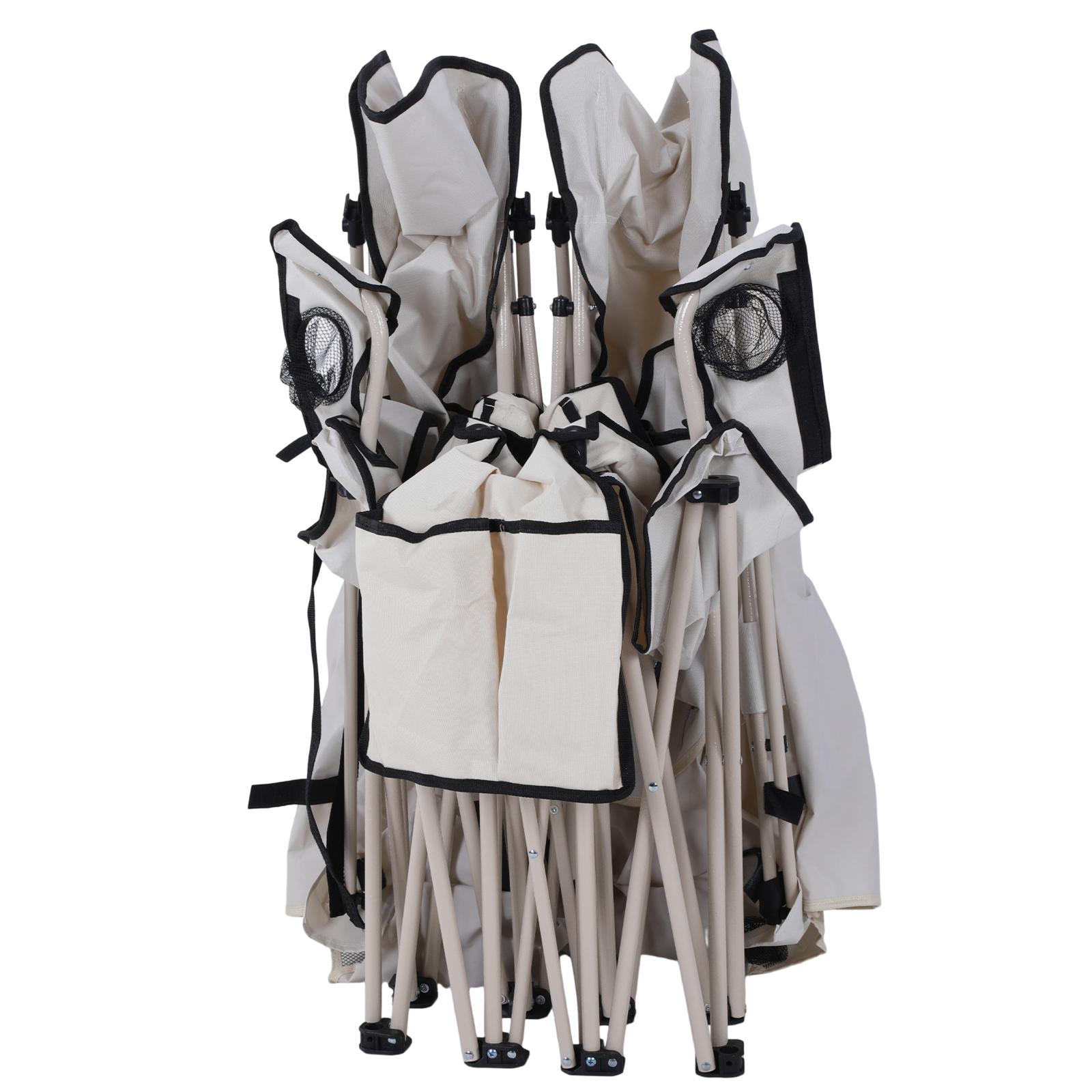 Folding Camping Two-Person Seat with Shade Canopy Portable Double Camping Chair with Cup Holder Cooler Bag Protection for Beach Fishing Camp Sports Event NEW