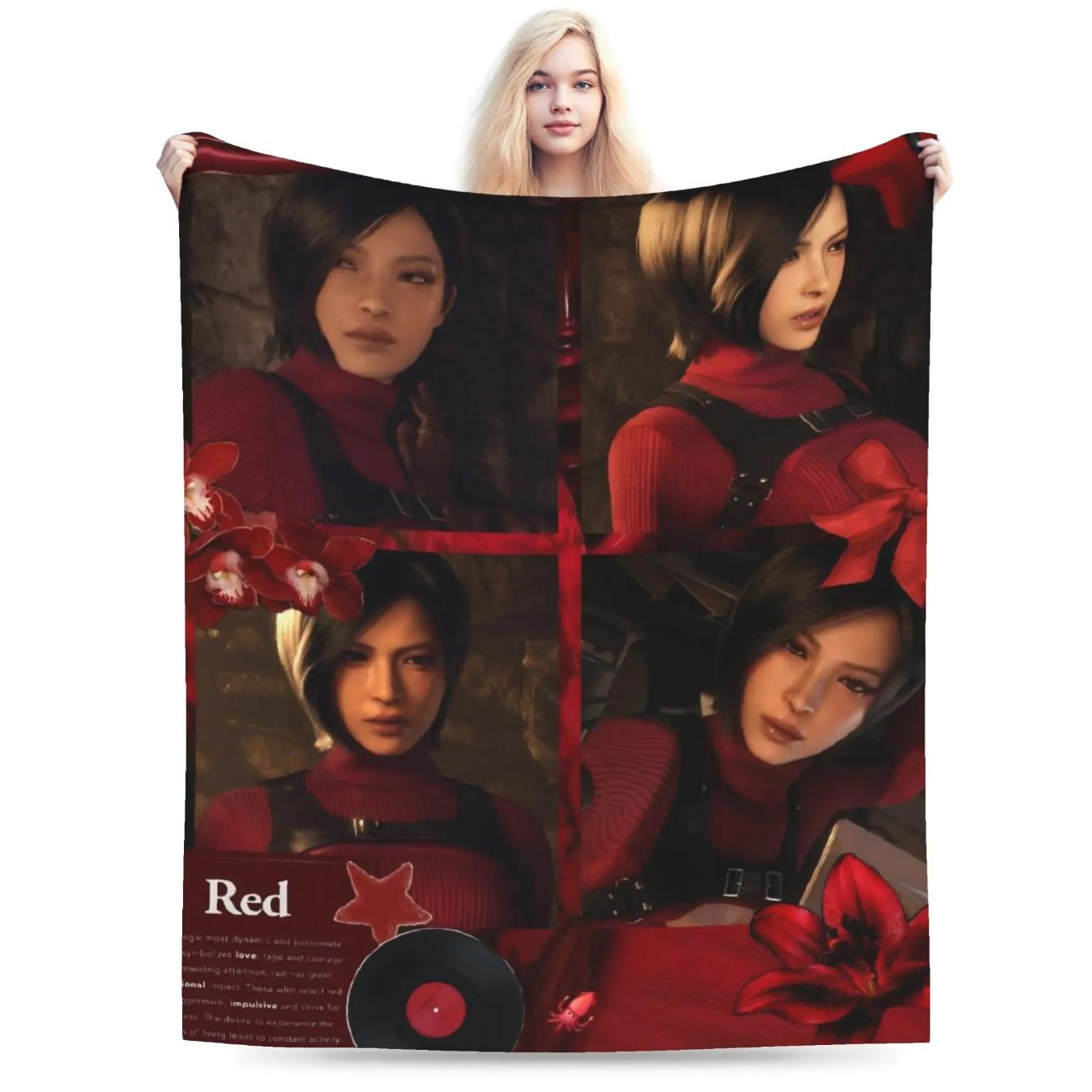 Resident Evil 9 Requiem Leon Inspired Game Throw Blanket Ultra Soft Cozy Plush Gaming Blanket for Sofa Bedroom Living Room Bedding Multiple Sizes Horror Game Fan Gift