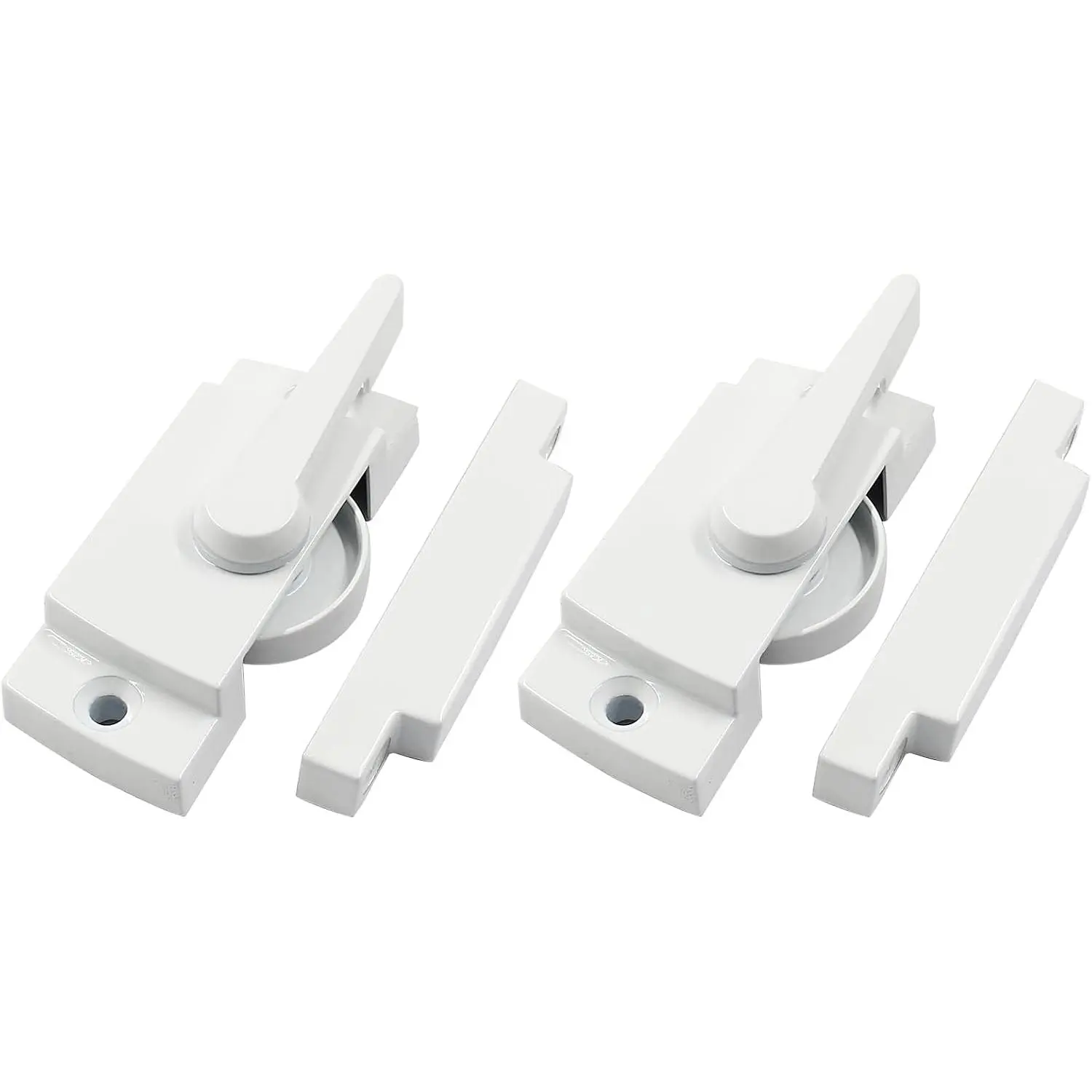 2 count Sliding Window Sash Locks and Keeper Cam Action Window Locks  for Double Hung  Window(White)
