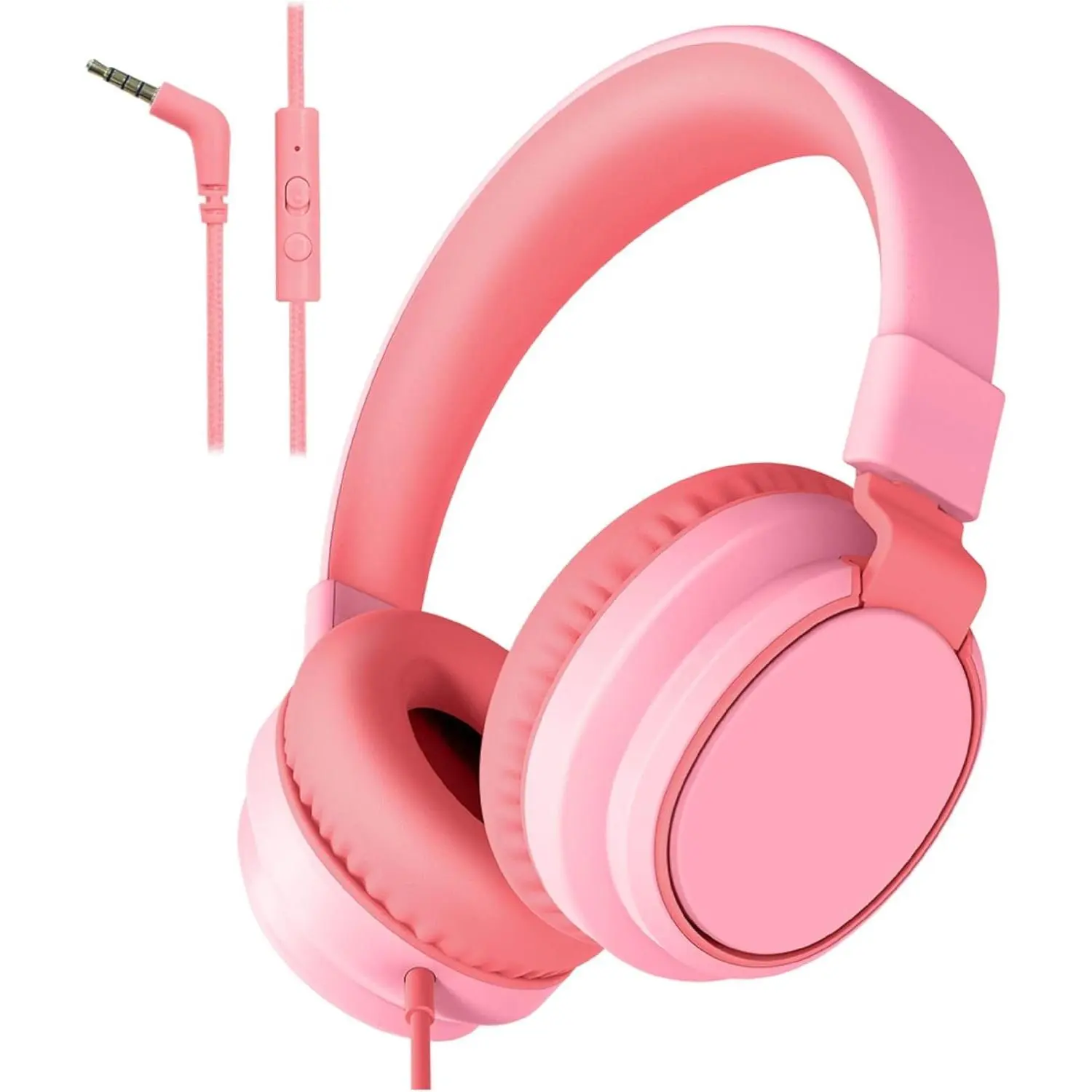 Headphones for School Learning,Volume Limited 85/94dB, Foldable Lightweight Over-Ear Wired Headphones for   Girls Boys 3.5mm for Pad,Headsets with -in Mic
