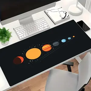Large planet array interstellar minimalist style gaming mouse pad is an ideal and perfect gift choice for gamers, a super-large desk mat, and a stylish desktop decoration. It features a non-slip, washable rubber base and is a large-sized gaming accessory
