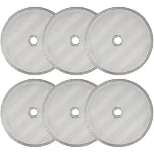 6 Pack French Press Replacement Filter Screens - 4 Inch Stainless Steel Mesh with Metal Center Ring for 34 Oz, 1000ml, 8 Cup French Press Coffee and Tea Makers
