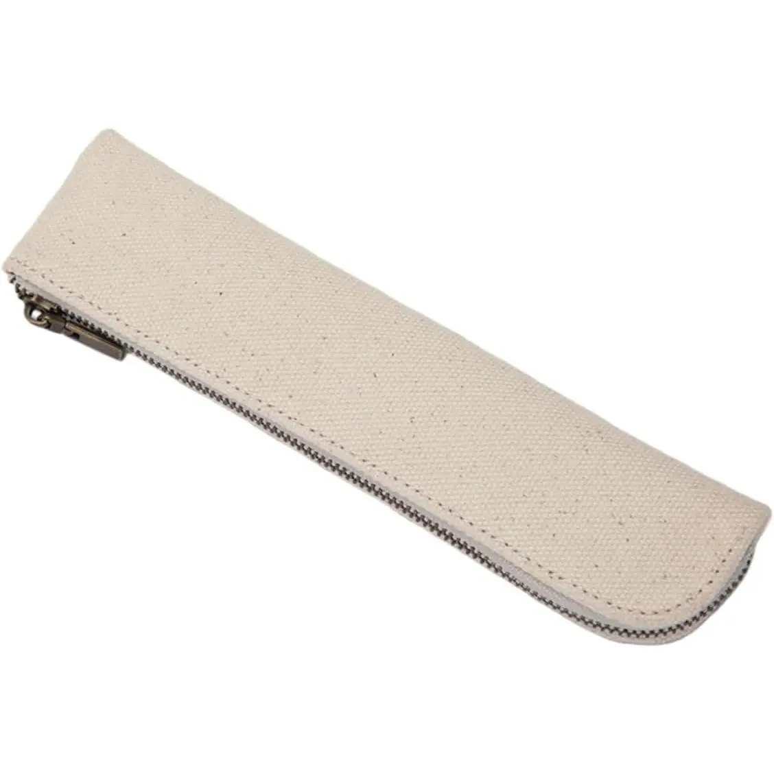 Slim Pencil Case Small Pencil Pouch Pen Case (Beige/CV)