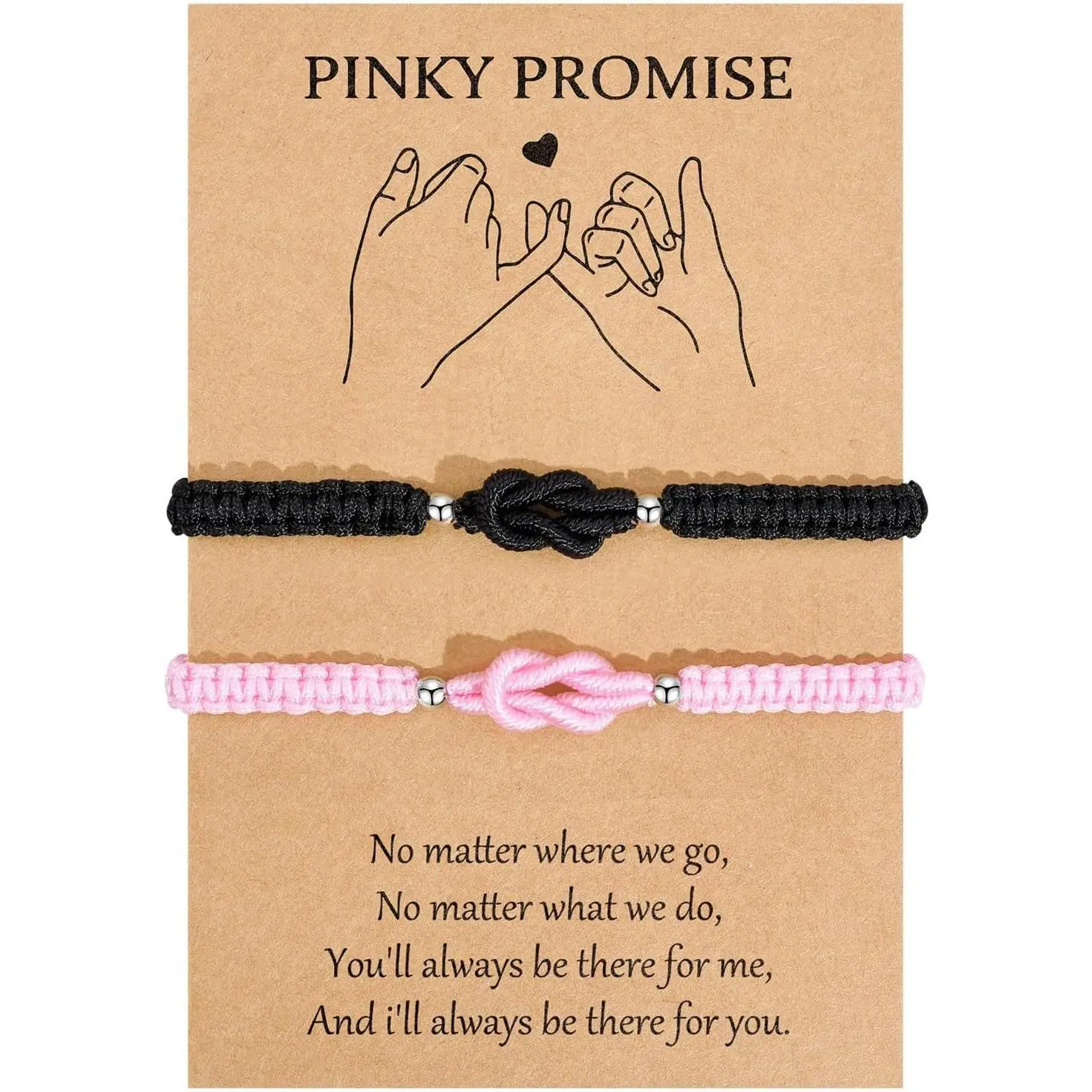 Pinky Promise Bracelet Love Knot Matching Couples Bracelets  Valentine's Day Gifts for Boyfriend Girlfriend Husband Wife