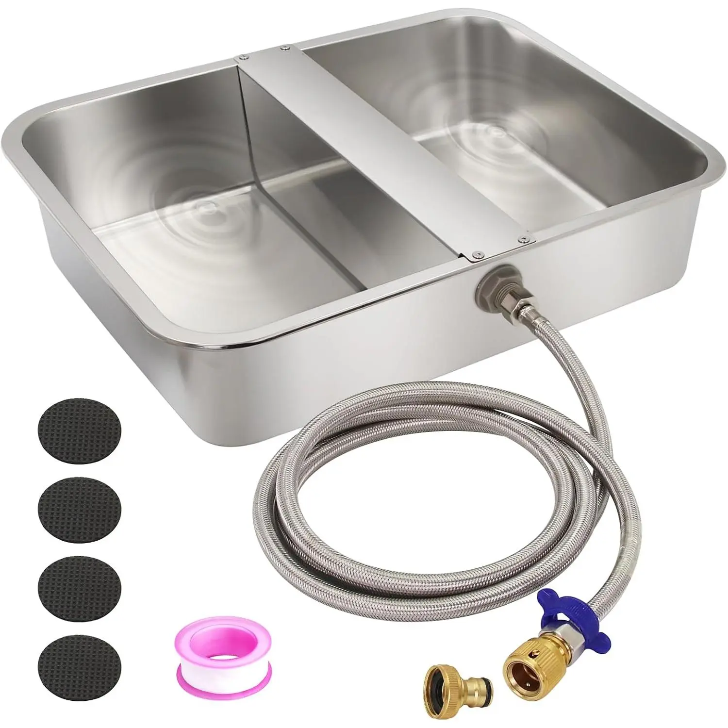 Water Bowl Dispenser Automatic Water Feeder 13.5L/3.5Gal Stainless Steel  Waterer for Pets Water Feeder for Livestock