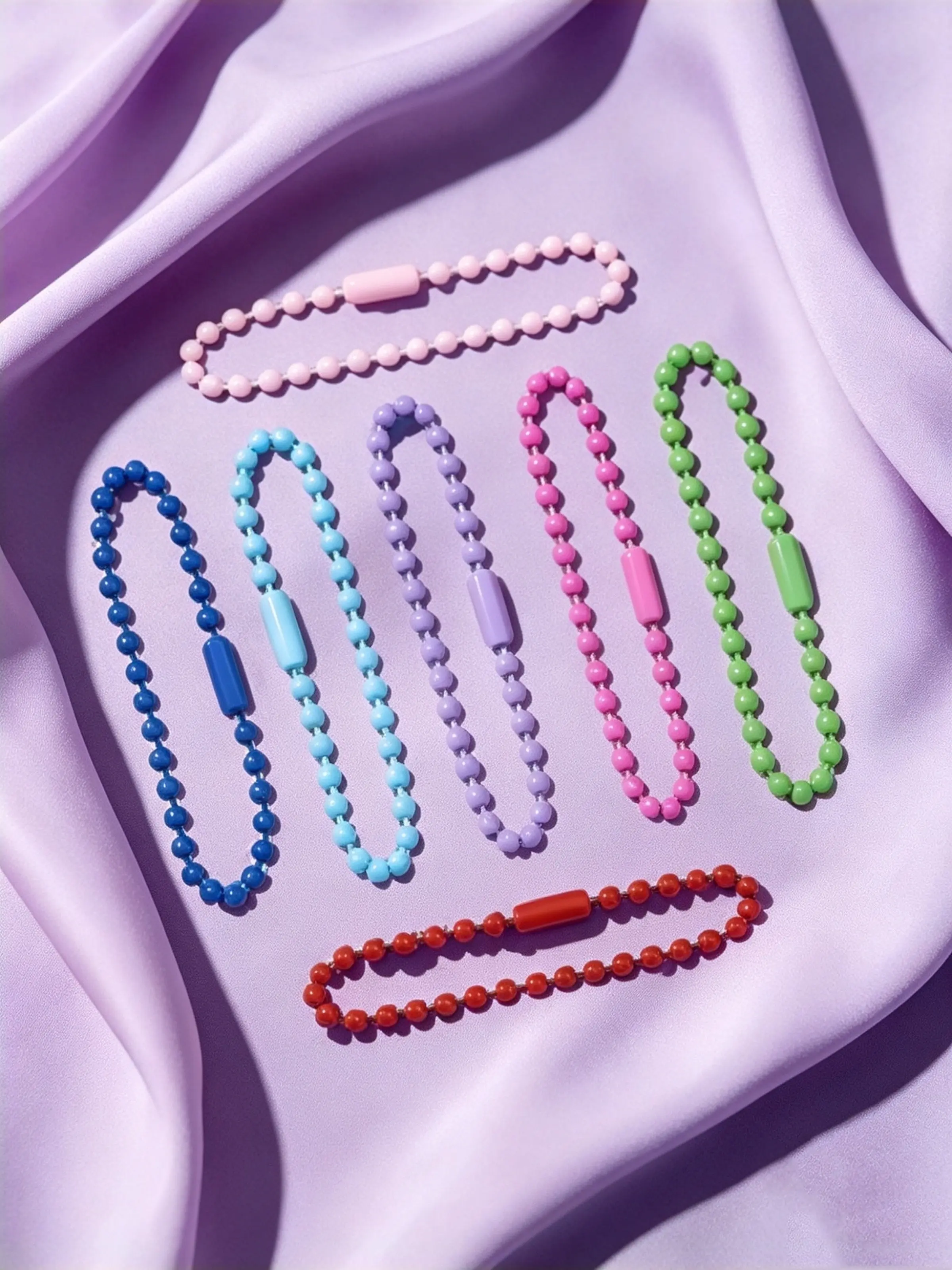 50pcs DIY Handmade Jewelry Accessories Wholesale, Diy Beading Accessories, Colorful Bead Chains, Painted Iron Wave Beads, Pendant Hooks, Tag Chains