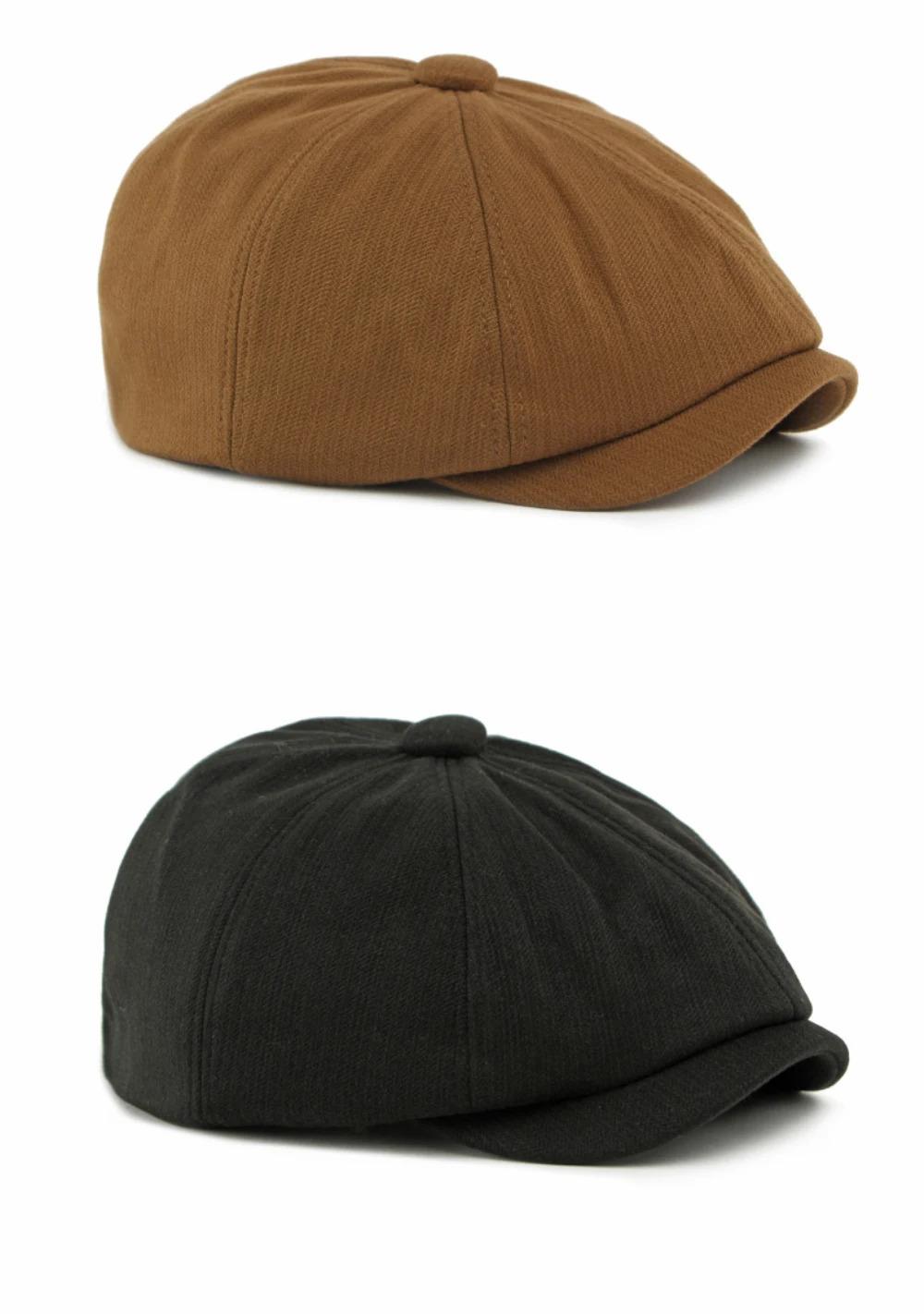 HT5032 Beret Cap New Spring Autumn Winter Men Women Cap Artist Painter Wool Beret Hat Male Female Adjustable Octagonal Beret Cap