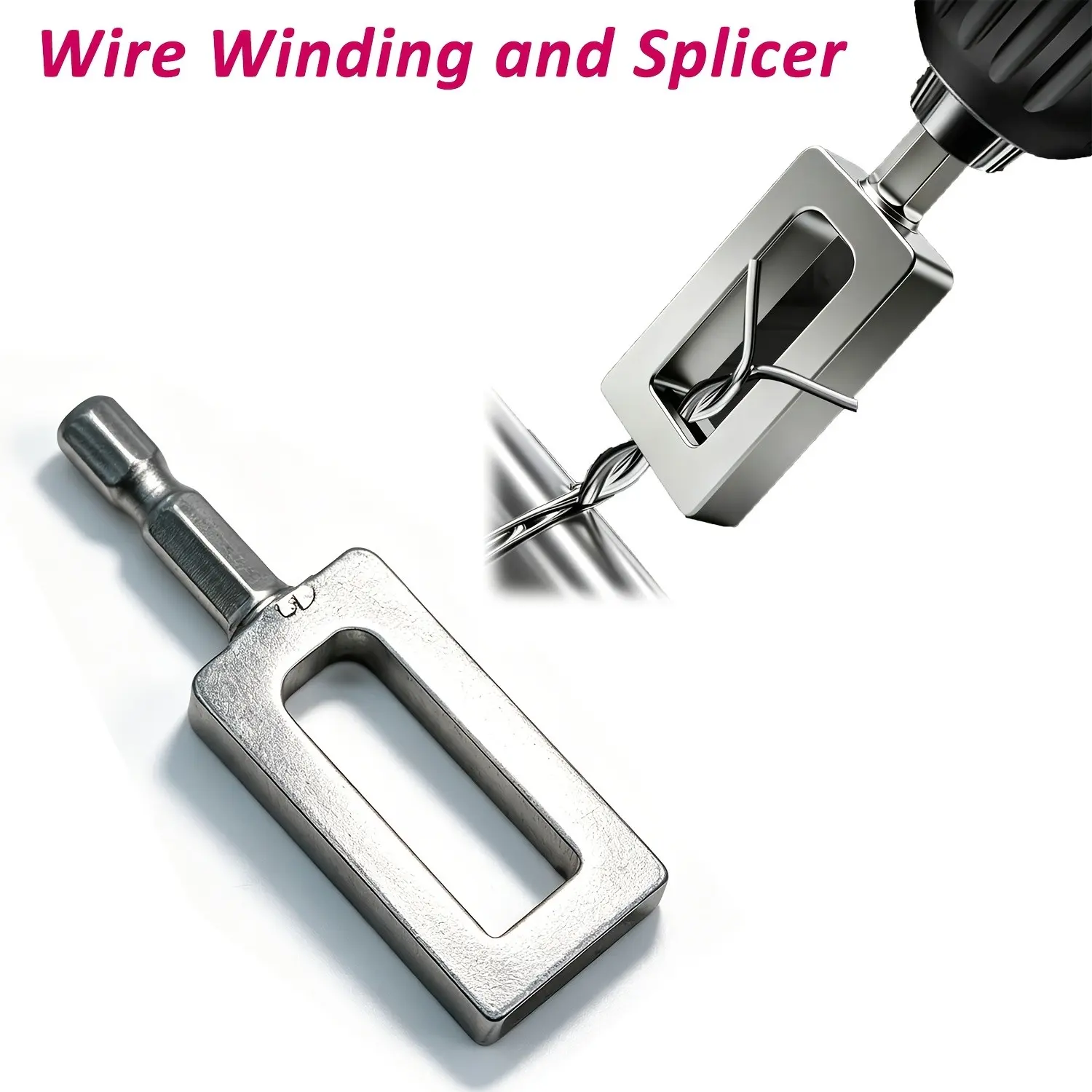 Hex Shank Wire Twister Splicer Winding, Portable Multi-Function Fast Knot Tying, Effort-Saving Binding Machine, for Fence, Rebar, Garden Wire Fixing