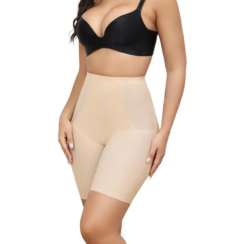LEVAO Women's High-Waisted Compression Boy Shorts Shapewear Panties - Bodycon Contoured Silhouette, Tummy Control, Steel Bones, Anti-Roll Down, Seamless, Leg Grip Tech, Postpartum Support, Smooth Polyamide Fabric (Ideal for Chic Outfits, Thanksgiving)