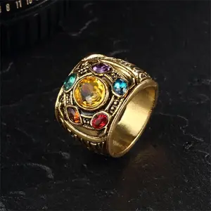 Cool New Fashion Men's Power Rings Infinity Wars Thanos Cosplay Anime Alloy Ring Jewelery Punk Gothic Hip Hop Ring Male