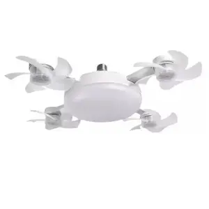 2026 New E27 Socket Ceiling Fan Light - 2-in-1 Silent LED Fan with Remote Control, Energy-Saving Cooling & Lighting Combo for Home Bedroom