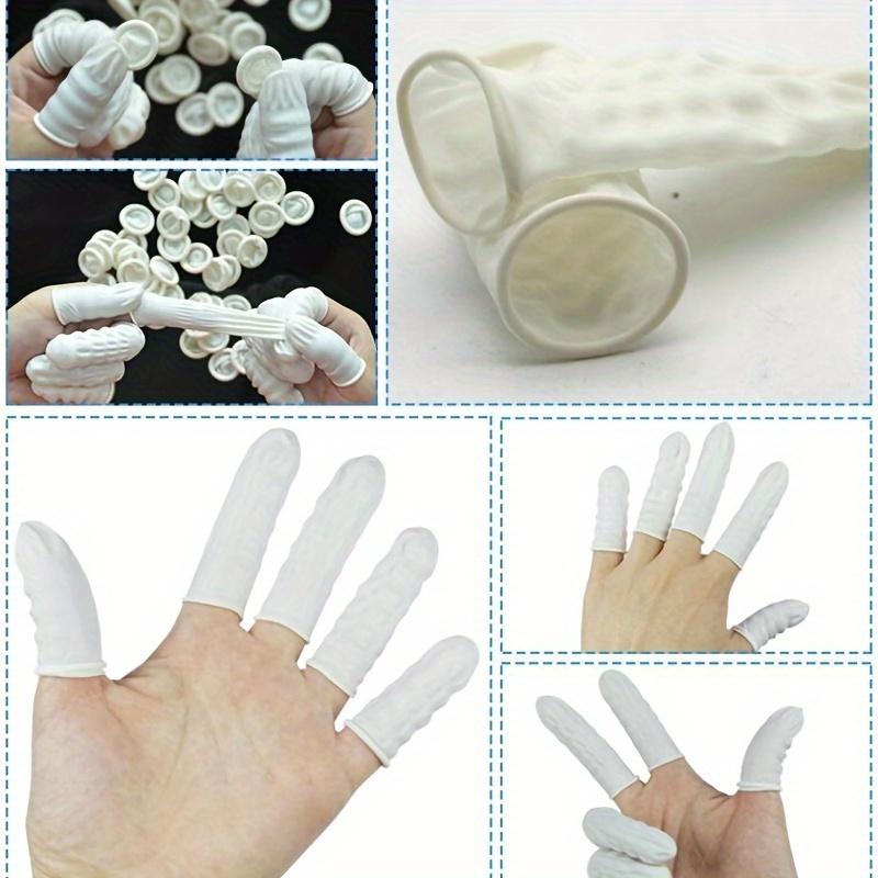 20/200pc Rubber Finger Protector Covers Wear-Resistant Highly Elastic Anti-Slip Latex Finger Cots for Electronics Medical Protec