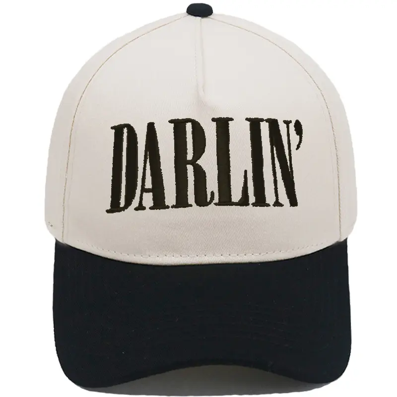 Darlin' Trucker Hat - Embroidered Vintage Unisex Synthetic 1-Size Adjustable Dad Cap, Southern Style Casual Women's Accessory, Cool Baseball Hat, One Size