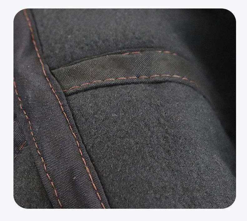 PU Leather Beret Hat Men Autumn Winter Faux Leather Duckbill Newsboy Cap Herringbone Middle-aged Men's Flat Peaked Cap For Dad