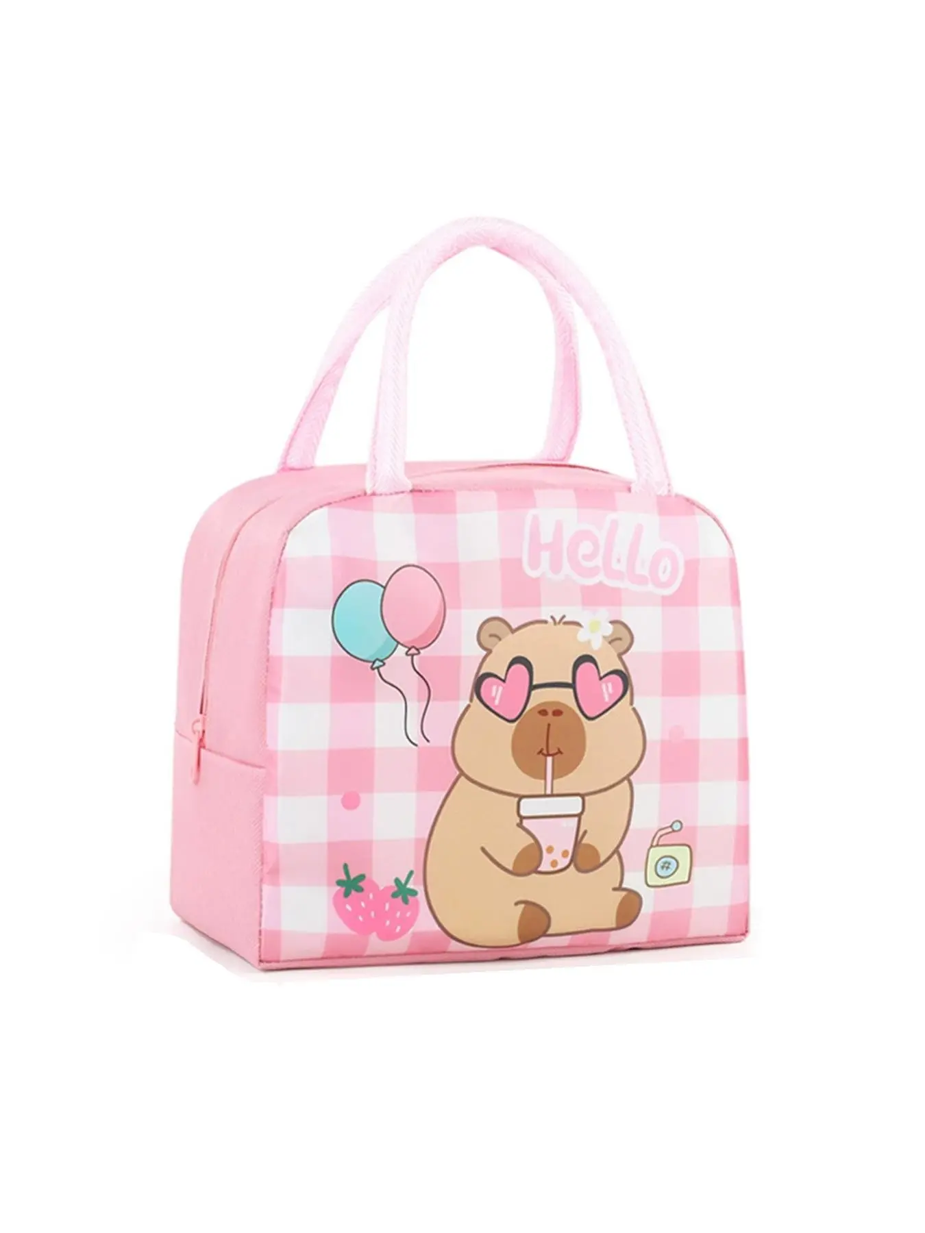 Large Capacity Cartoon Lunch Bag, Cute Insulated Bento Box Pouch, Fun Character Food Container, Work Lunch Bag, Lunch Tote, Perfect for School & Office Meals, Cute Bento Bags