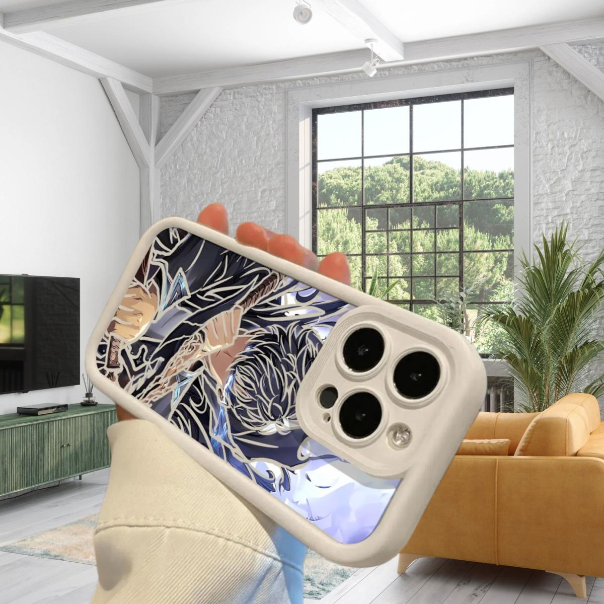 S-Sung J-Jin-Woo Solo Leveling Anime Phone Case For iPhone 17 16 15 14 13 12 11 Pro Max Plus Air, Black TPU Cover, High Quality Shockproof Durable Stylish Cool Design, Perfect Holiday Best Gifts