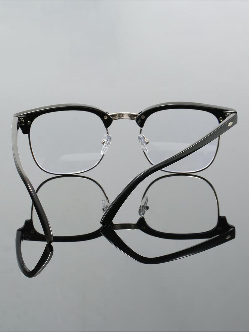 Anti-Blue Light Square Full Frame Eyeglasses - Unisex Basic Fashion Style, Ideal for Work & Daily Outfit Decor