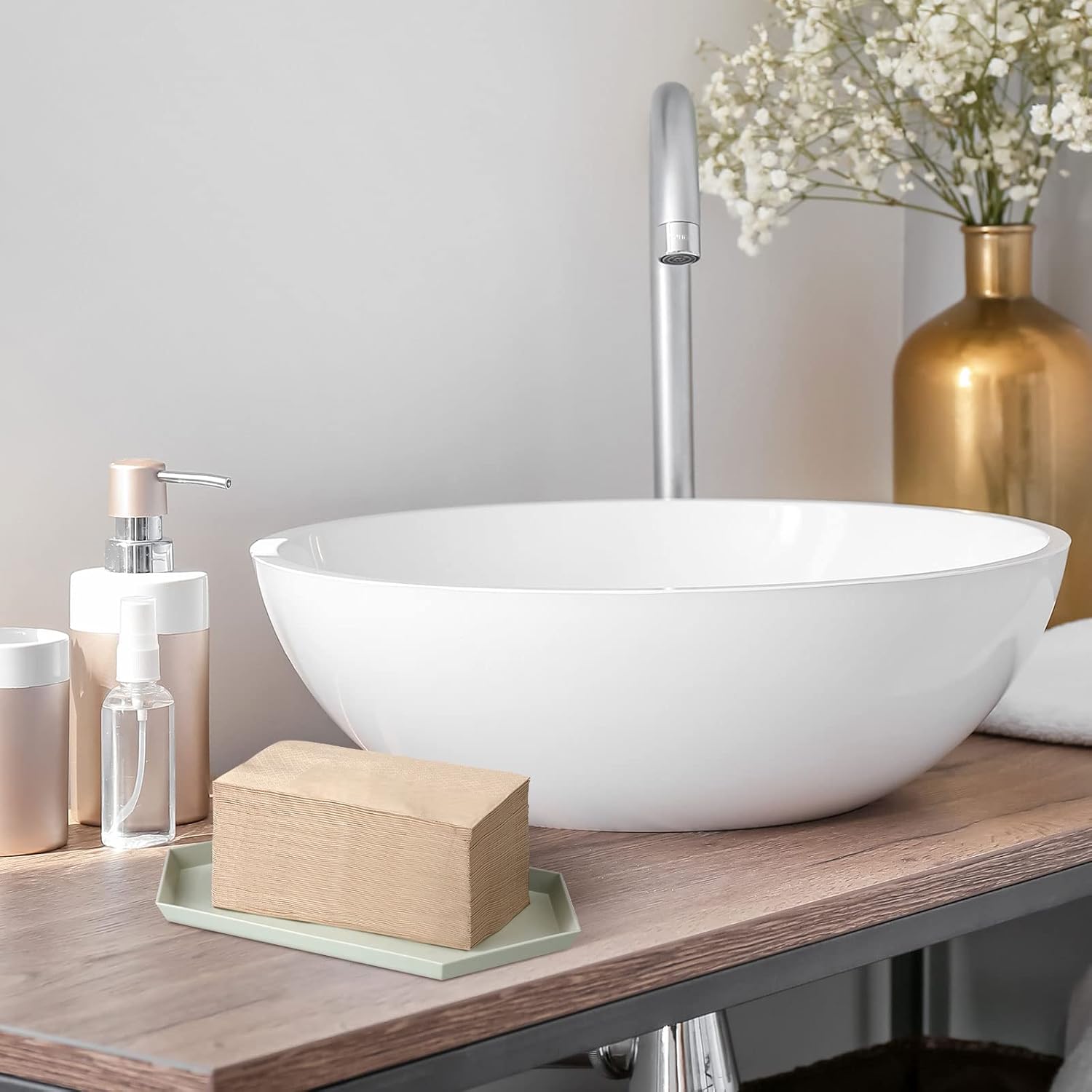 500 Packs Disposable Paper Napkins Bulk  Paper Towels Disposable Hand Towels for Bathroom Eco Unbleached Brown Dinner Napkins