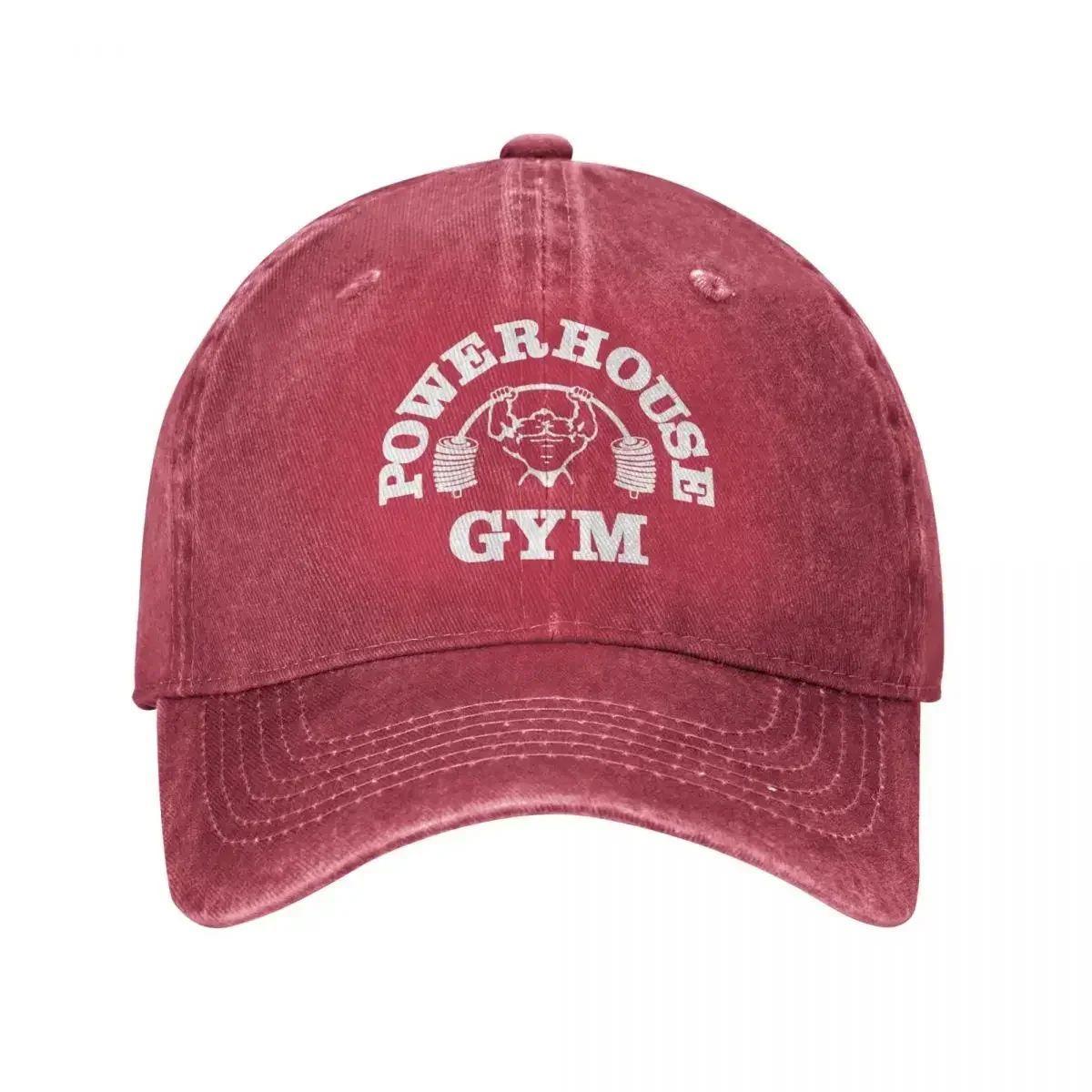 2025  Classic Denim Powerhouse Gym Baseball Caps for Men Women Summer Adjustable Baseball Hat Funny Sun Protection