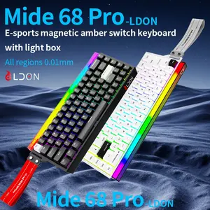 Mide68 Pro Magnetic Axis Keyboard, 68-Key Mechanical Gaming Keyboard, RGB Lighting, Backlit Keyboard, Ideal for PC Gaming, Durable Design, Wired Mechanical Keyboard