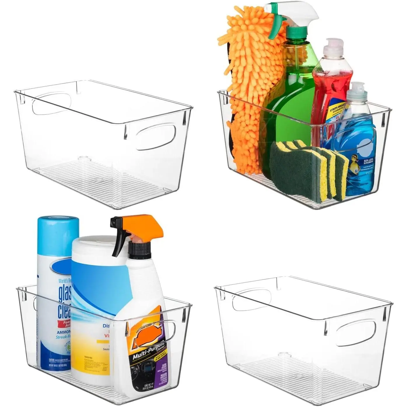 Clear Plastic Storage Bins – Perfect Kitchen Organization and Storage or Pantry Storage – Fridge Organizer, Pantry Organization and Clear Storage Bins, Cabinet Organizers