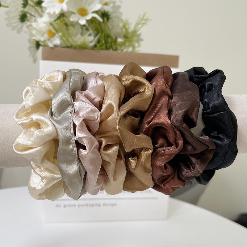 Hot Selling Solid Satin Scrunchies, French Style Hair Ties, Soft Silk Hair Accessories for Women Girls Ponytail Holder