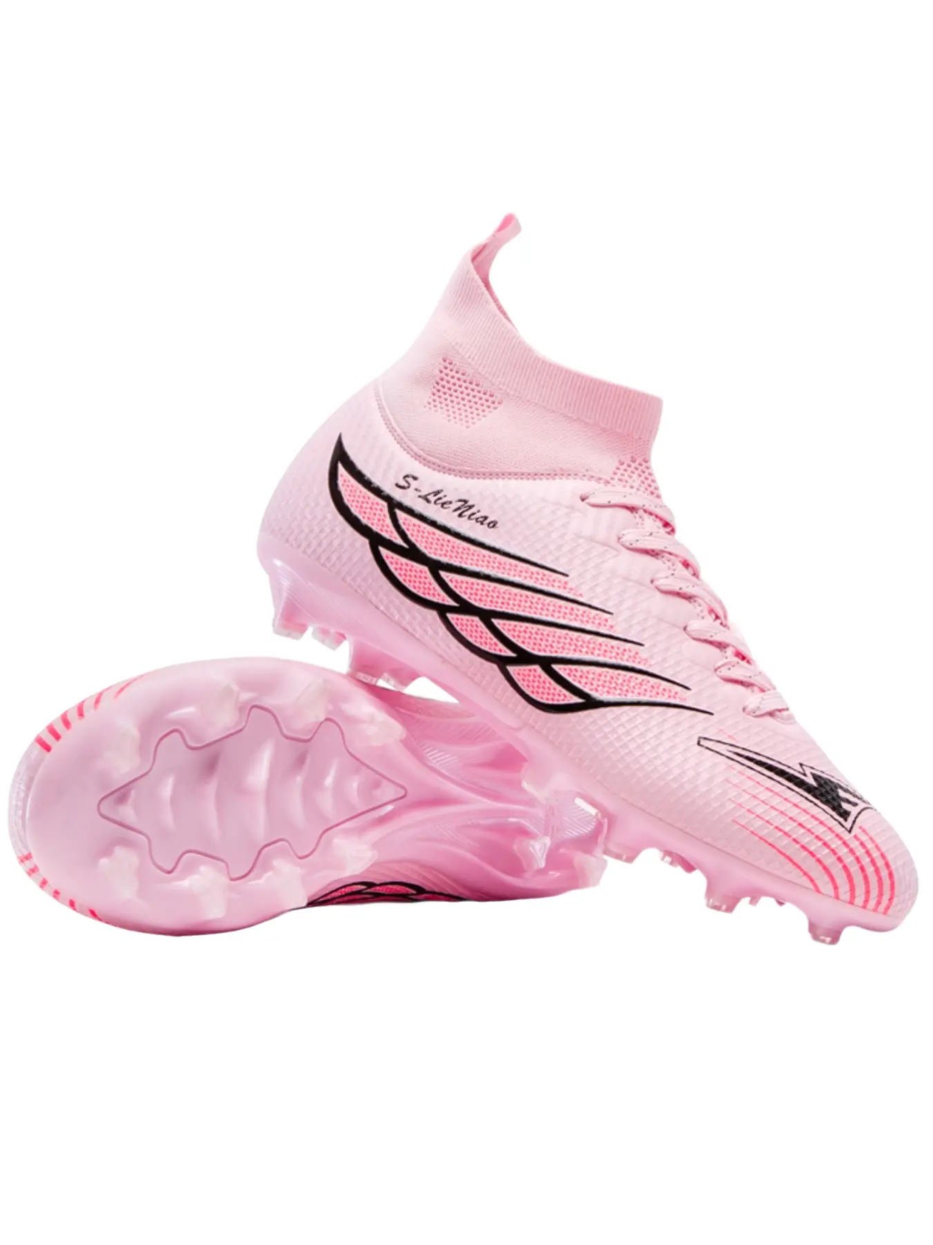 Professional Unisex Soccer Shoes, Sports Football Shoes, Lightweight Anti-Slip Tpu Sole, Ag High-Top Football Boots, Outdoor Training, Grass Field, Students & Adults
