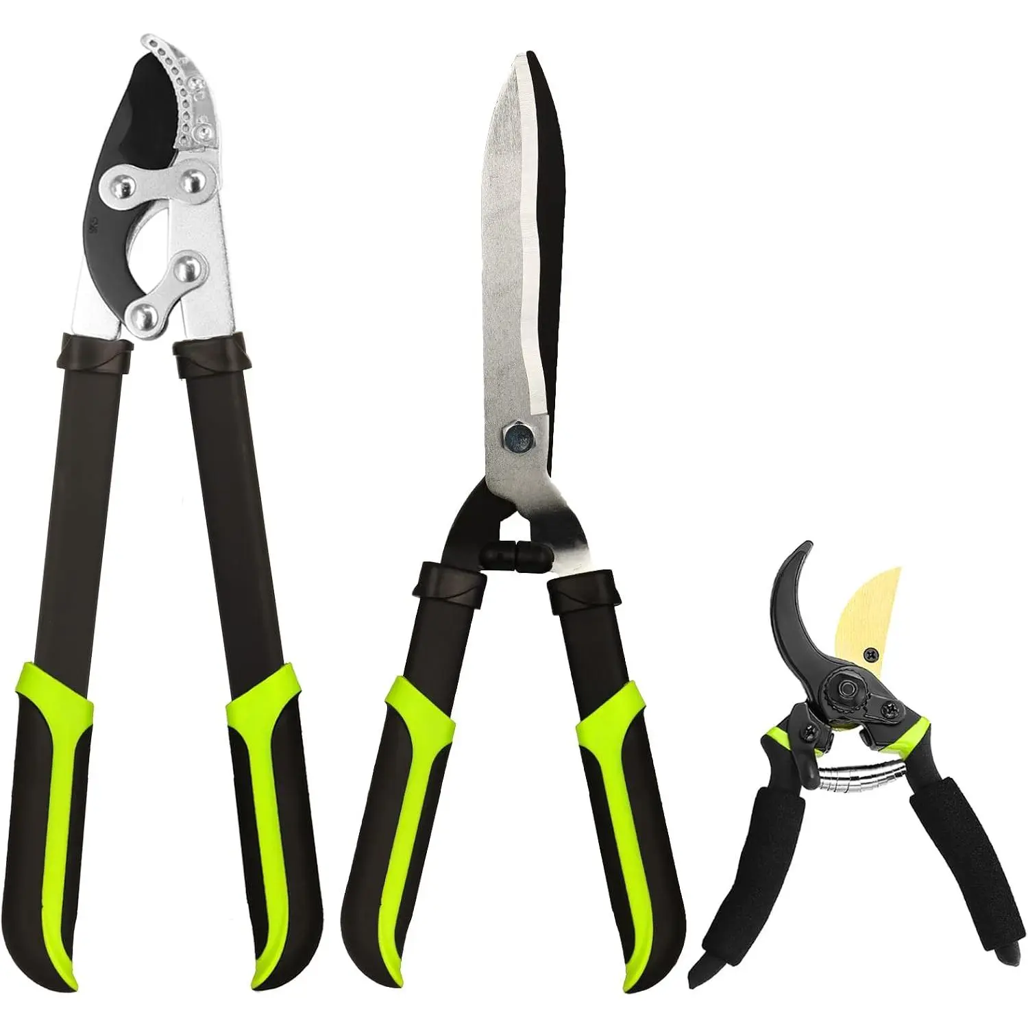 Loppers Hedge Clippers & Pruners Combo Set 3- Hedge Shears,  Tree Trimmer Branch  for Yard, Lawn & Garden, Professional Tree Clippers Yard Clippers for Indoor & Outdoor Gardening