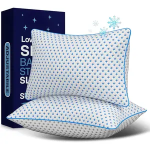 Memory Foam Pillows 2 Pack Adjustable Loft Cooling Pillows King Size Set of 2 for Sleeping Firm Supportive Breathable Design for Hot Side Back and Stomach Sleepers