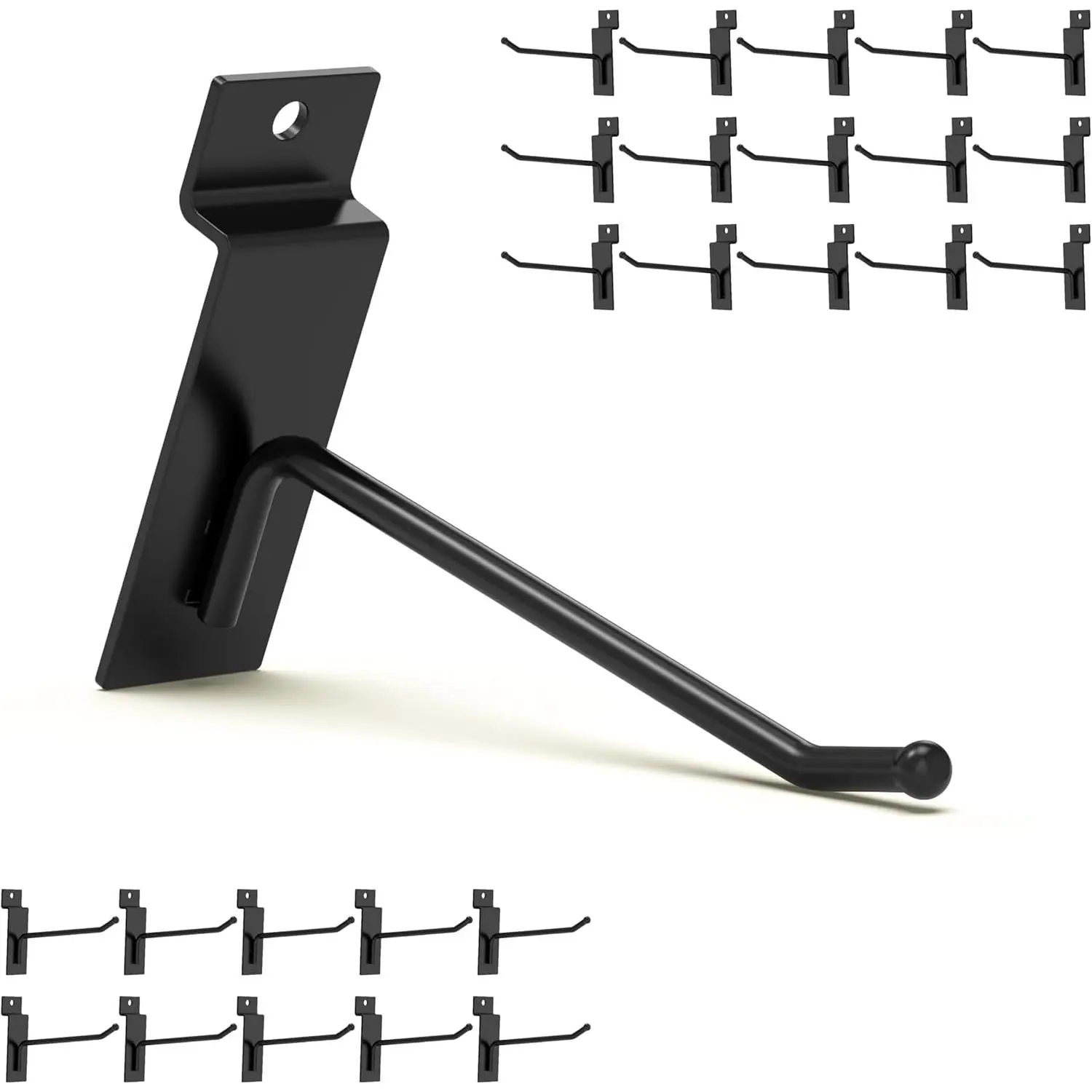 4 Inch Black Slatwall Hooks, 25 count | 30 lb Capacity Heavy Duty Slat Wall  and Display Hooks for Retail, Garage, Hardware Store & Tool Organization