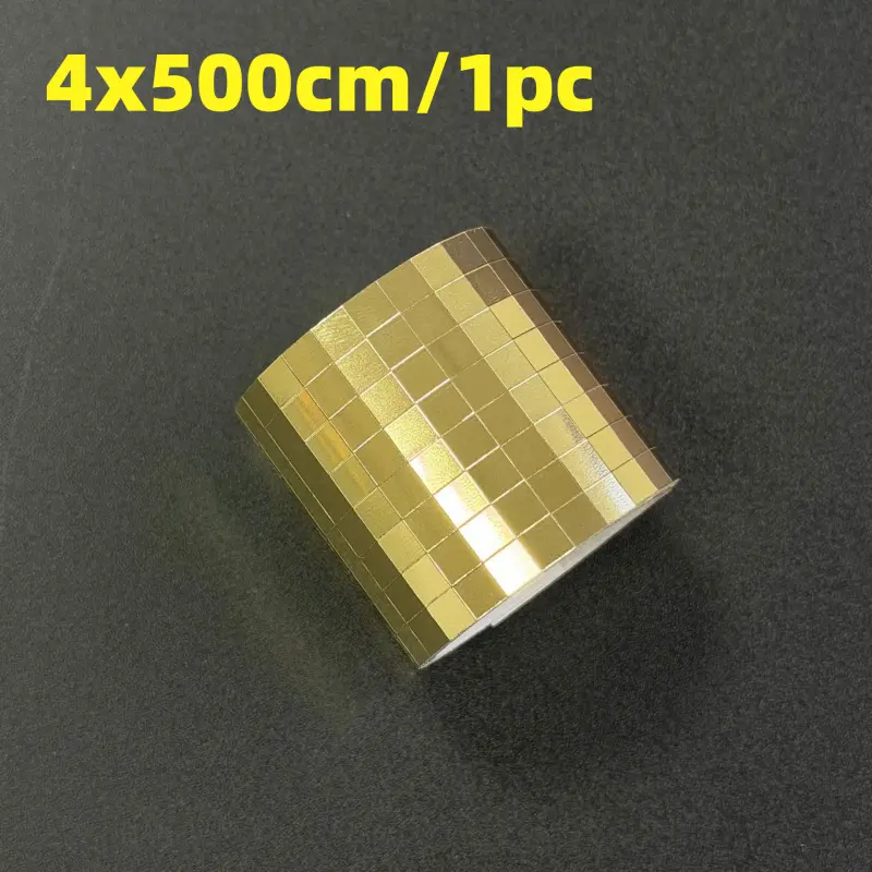 1 Roll Value Pack, 4x500cm Self-Adhesive Mosaic Mirror Sticker, Reflective Mirror Ball Effect, Lowest Cost KTV Party Atmosphere.