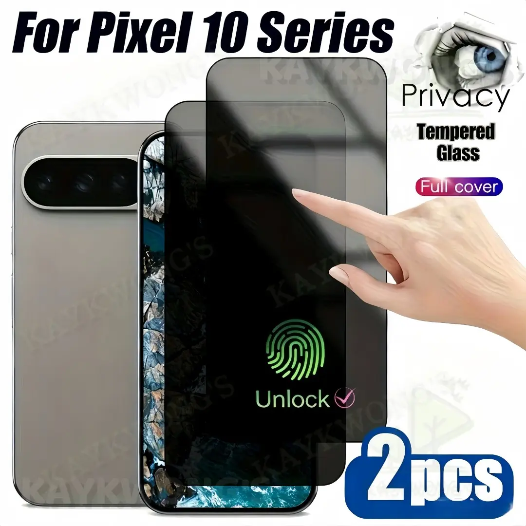 KAYKWONG'S 2pcs Privacy Screen Protector for Google Pixel 6/6a/7/7a/8/8A/8Pro/9/9a/9Pro/9Pro XL/10/10Pro/10Pro X Series, HD Transparent Anti-Scratch Glass, Easy Installation, Ideal Gift