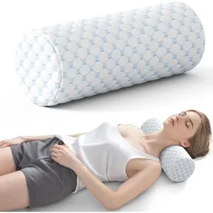Neck Roll Pillow for Neck Pain Relief - Neck Pillow for Bed| Round Neck Pillow for Sleeping, 15.7 * 6 * 6 inch (Cool-Blue)