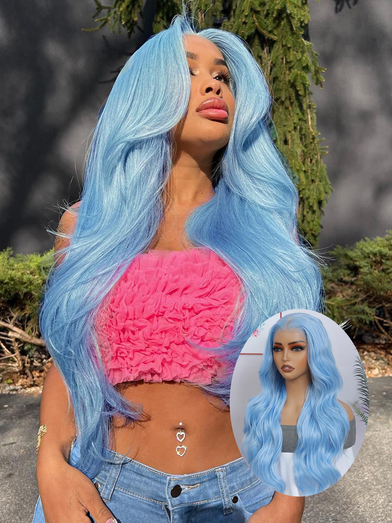 24 Inch Burgundy/Ginger Long Body Wavy Wigs for Women, Gorgeous Fluffy Natural Looking Wigs without Bangs, Synthetic Heat Resistant HD Lace Front Wigs for Party, Daily Use