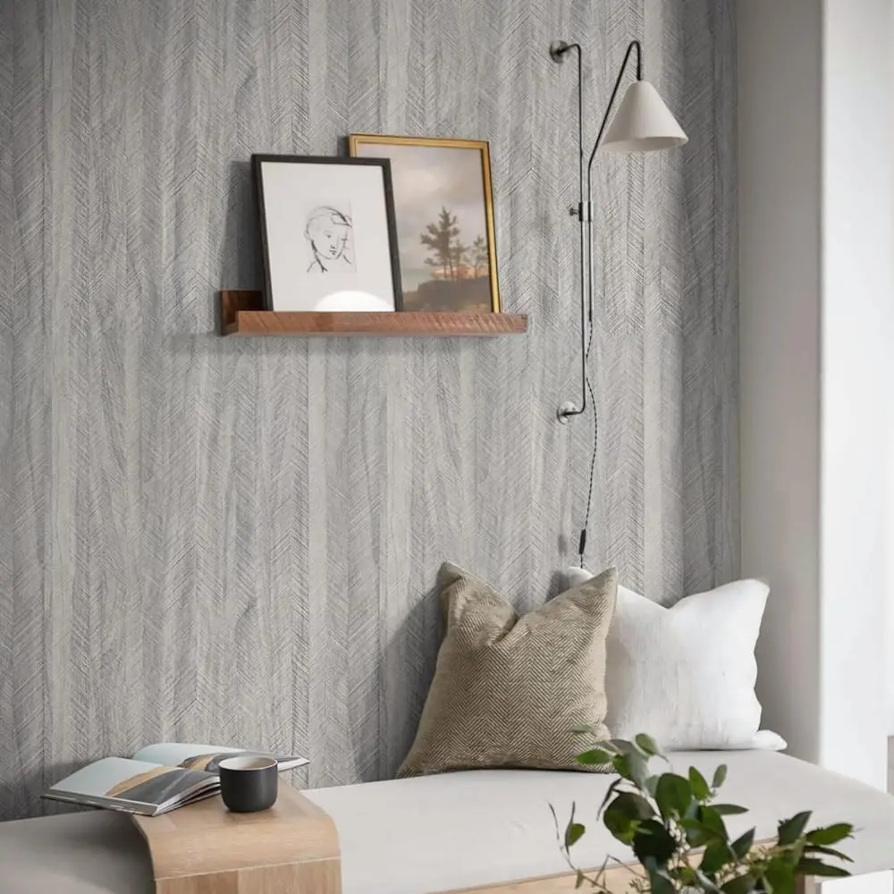 CHEERMO 15.75x196.85 Inch Wood Grain Self-Adhesive Wallpaper, Matte Finish, Waterproof Vinyl, Ideal for Home Renovation
