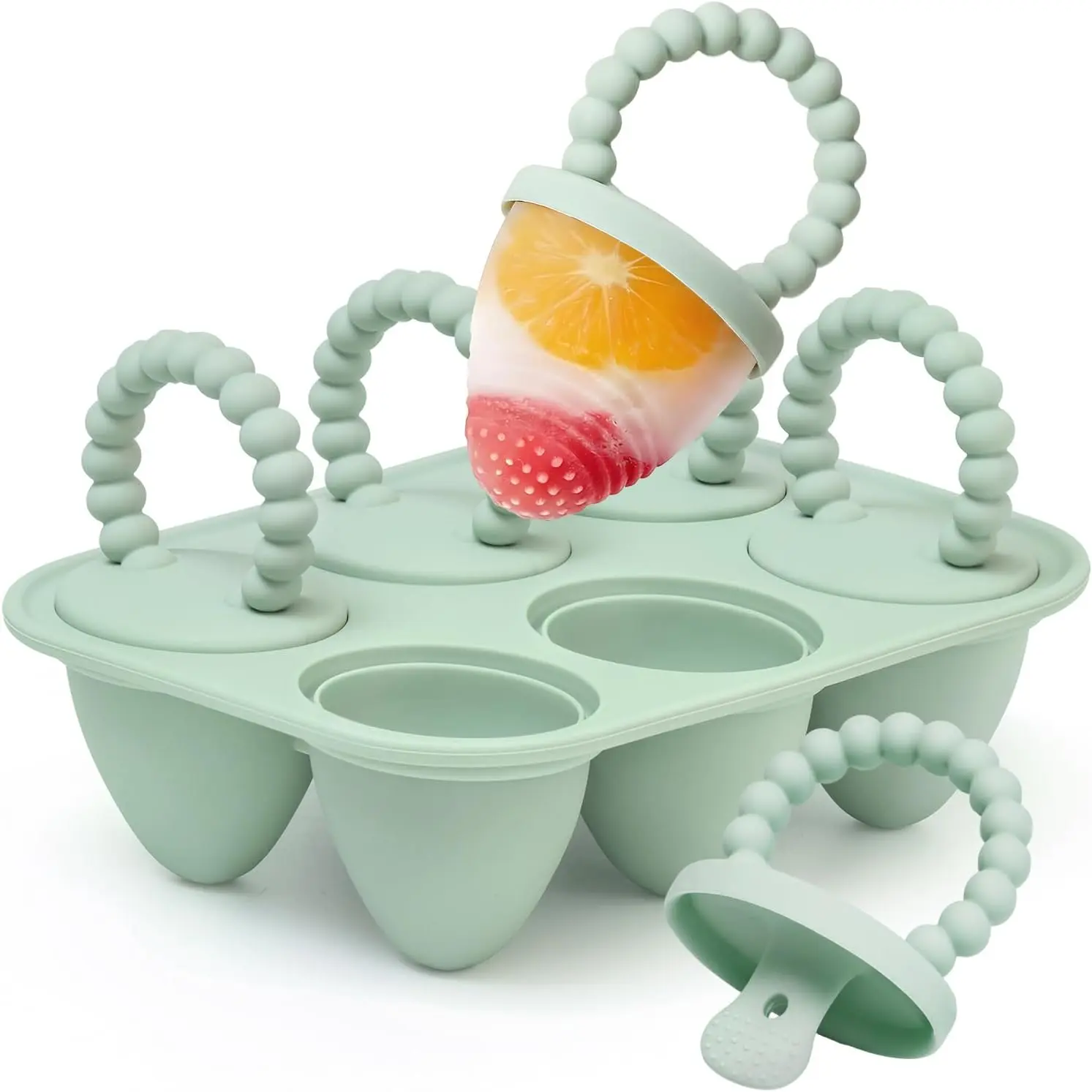 [Summer Essentials]All-Silicone Baby Popsicle Molds with Sticks, AODISTUCE 1 oz Popsicles Molds for Babies Breastmilk Popsicle Molds for Teething Relief, Frozen Treats Maker Popsicle Maker Ice Pop Mold for Toddlers Kidsgift