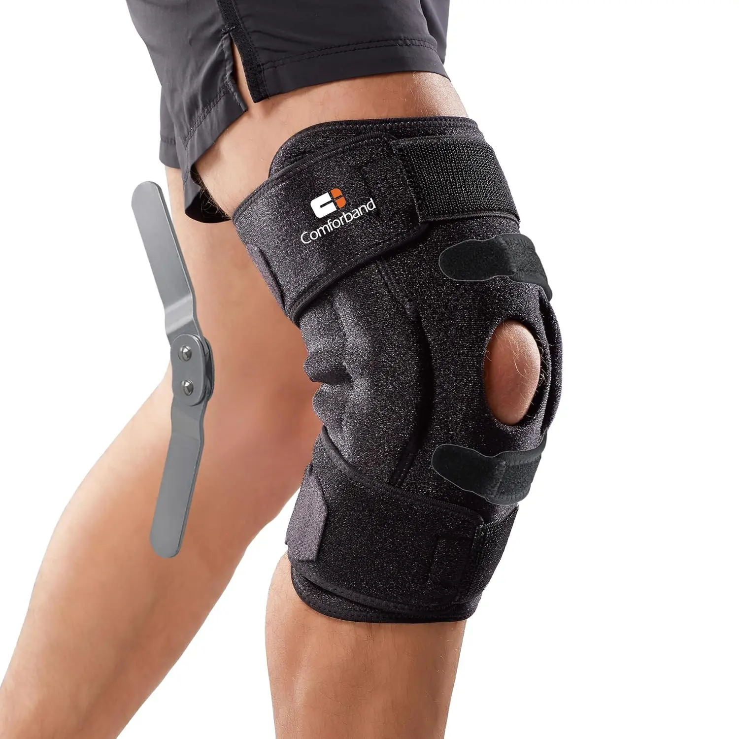 Hinged Knee Brace – Dual Side Hinges for ACL, PCL, MCL Injury, Meniscus Tear, Arthritis Pain Relief, Post-Surgery Recovery (Black, L/XL)