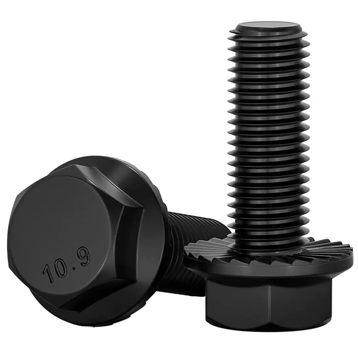 M8-1.25 x 30 mm Flanged Hex   Flange Hexagon Screws, Full Thread, Alloy Steel, Zinc Plated, Quantity 15