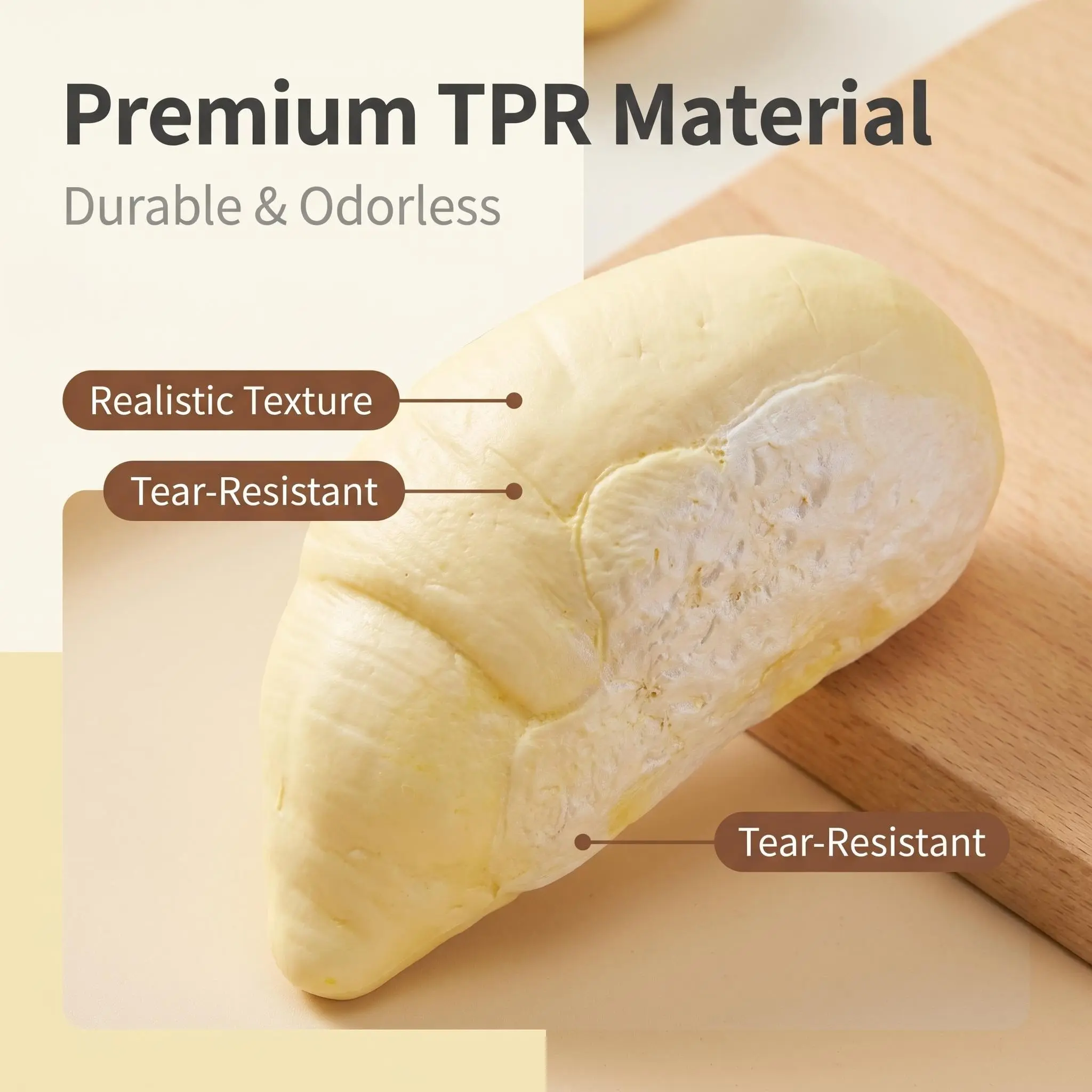Realistic Durian Stress Relief Toy, Soft Slow-Return Compression Fun, Creative Food Shape Design, Ideal for Students & Office Use