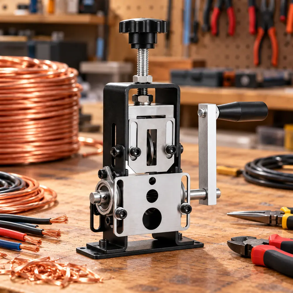 Wire Stripper for Scrap Copper Recycling| 2-in-1 Hand Crank & Drill Powered Cable Stripping Pliers, Precise Clean Stripping, 1-25mm, Durable Iron Frame for Home & Workshop
