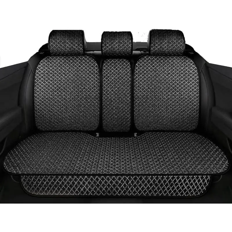 Rear Seat Protector – - Breathable  Bench Cover with Non-Slip Base, - Fabric, Fits  Sedans, SUVs,  & (Black)
