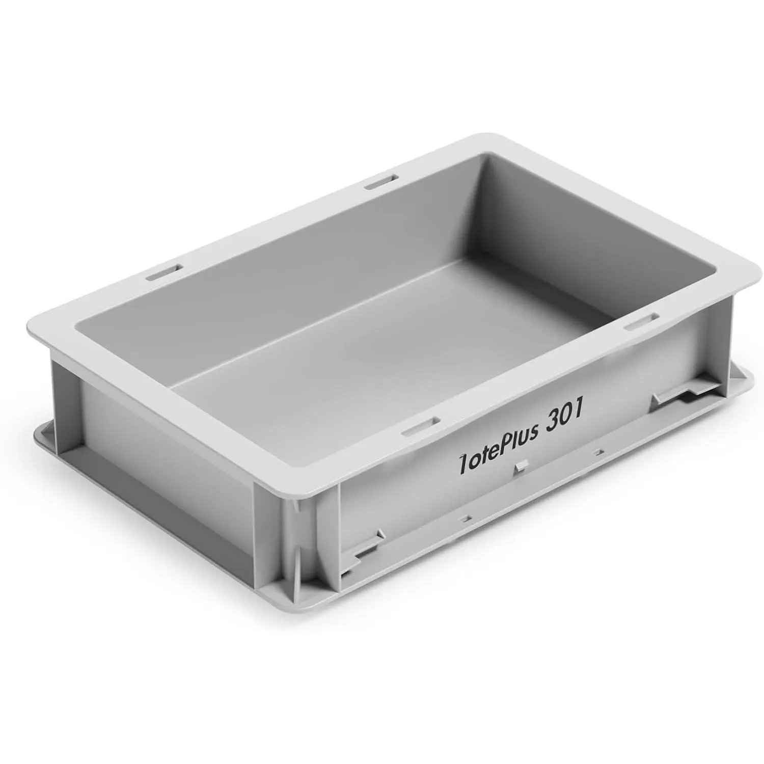 Stackable Storage Bin - Heavy-Duty Plastic Organizer Box and Tray with Straight Walls, small plastic bin  for storage, 12"x8"x3", 0.5Gal, Gray, 1 Pack