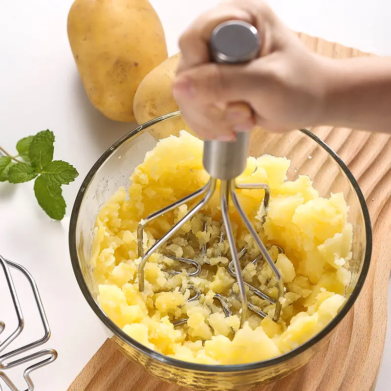 1pc Potato Masher, Stainless Steel Potato Press, Food & Fruit Pressing Tool