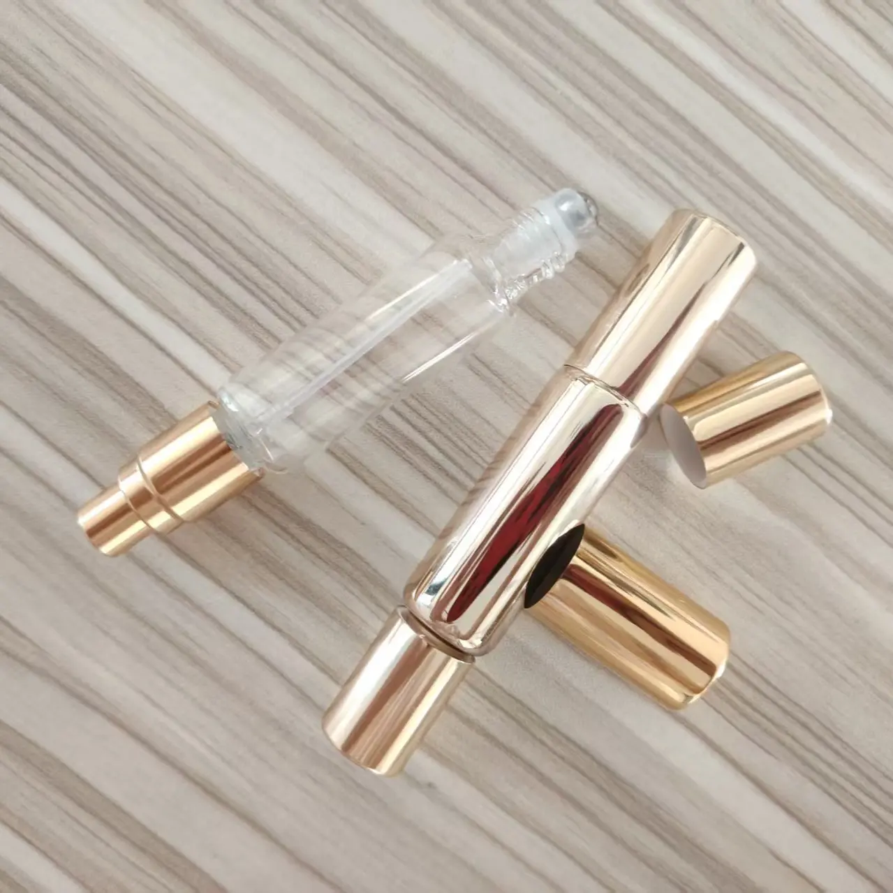 Dual-Use Perfume Spray Roller Bottle, Transparent Glass Reusable, Rectangular Cap, Portable Travel Office Daily, Light Fragrance/skin Mist Adapter, Pack