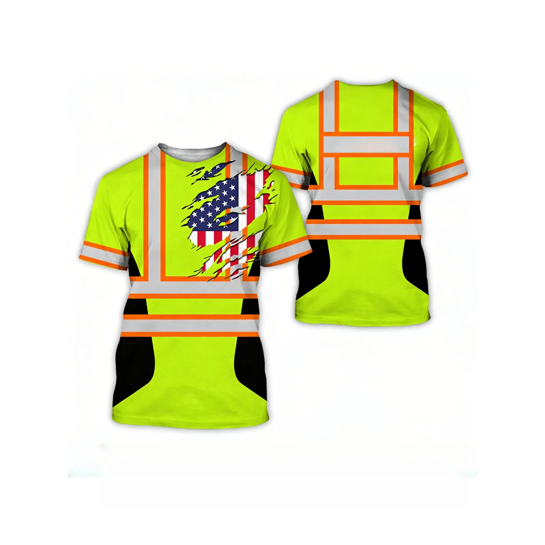 Men’s 3D Print Design Non-Fluorescen Patriotic Tee, July 4th 250th Independence Day USA Flag Print Shirt, 2026 New All-Season Short Sleeve Top, Gift for Him