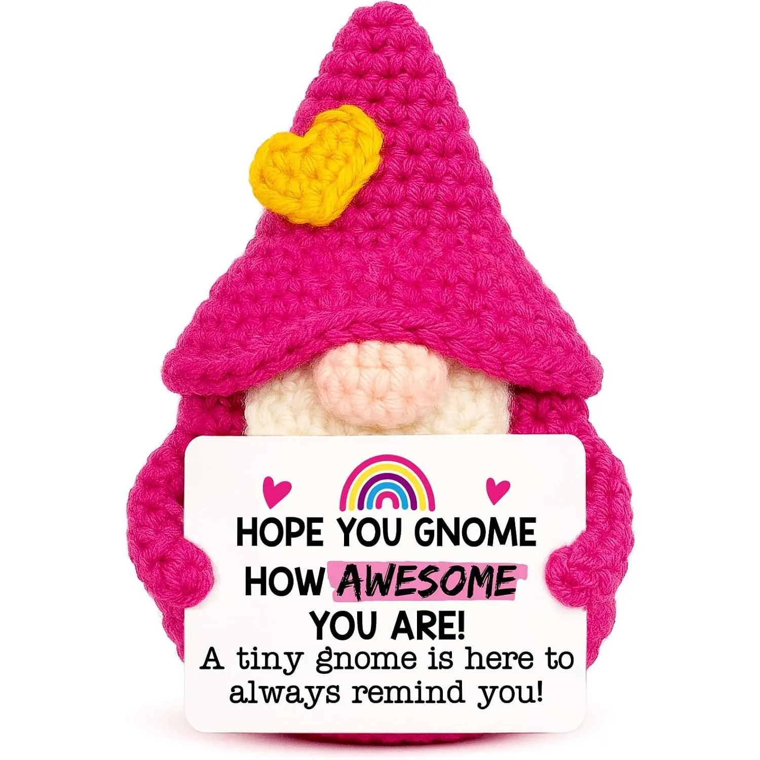 Graduation Inspirational Gifts for Women - Funny Crochet Gnome Birthday Gift for Her College Friends Coworker Teen Girls Teacher, Stress Relief Cheer Motivational Positive Support Presents