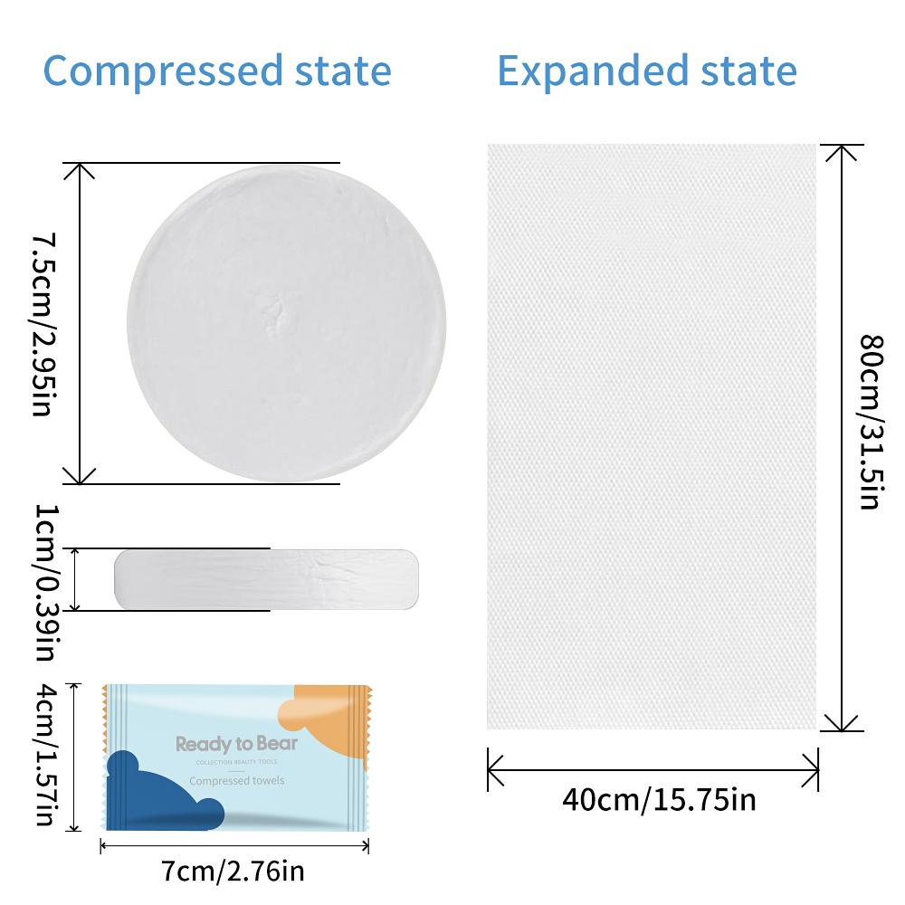 12-Pack Compressed, Quick Drying, Super Absorbent Towel Extra Large Thick Travel & Home Use, Compact Foldable Washcloths, Ideal for Daily Hygiene Essentials